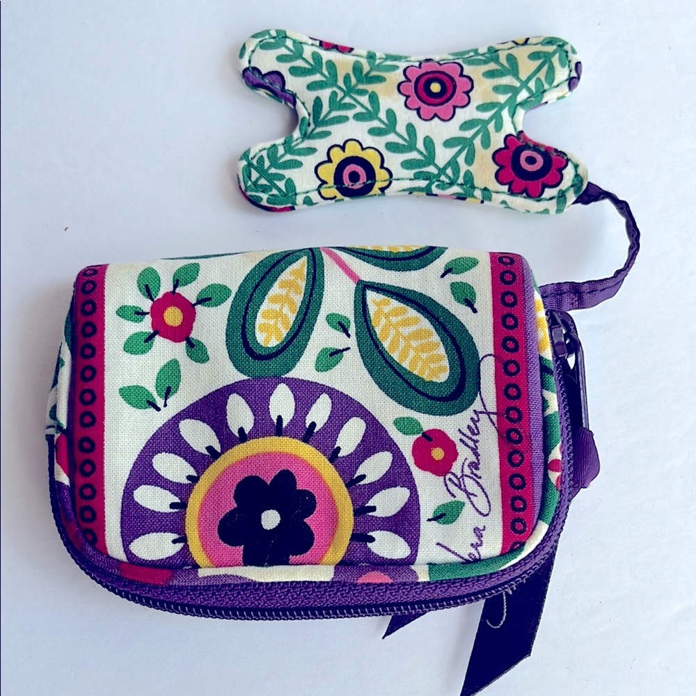 Vera Bradley Coin Pouch and Cord Wrap Set Floral Padded - Picture 5 of 9